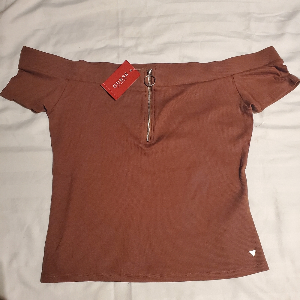 NWT Guess Drop Shoulder Crop Top